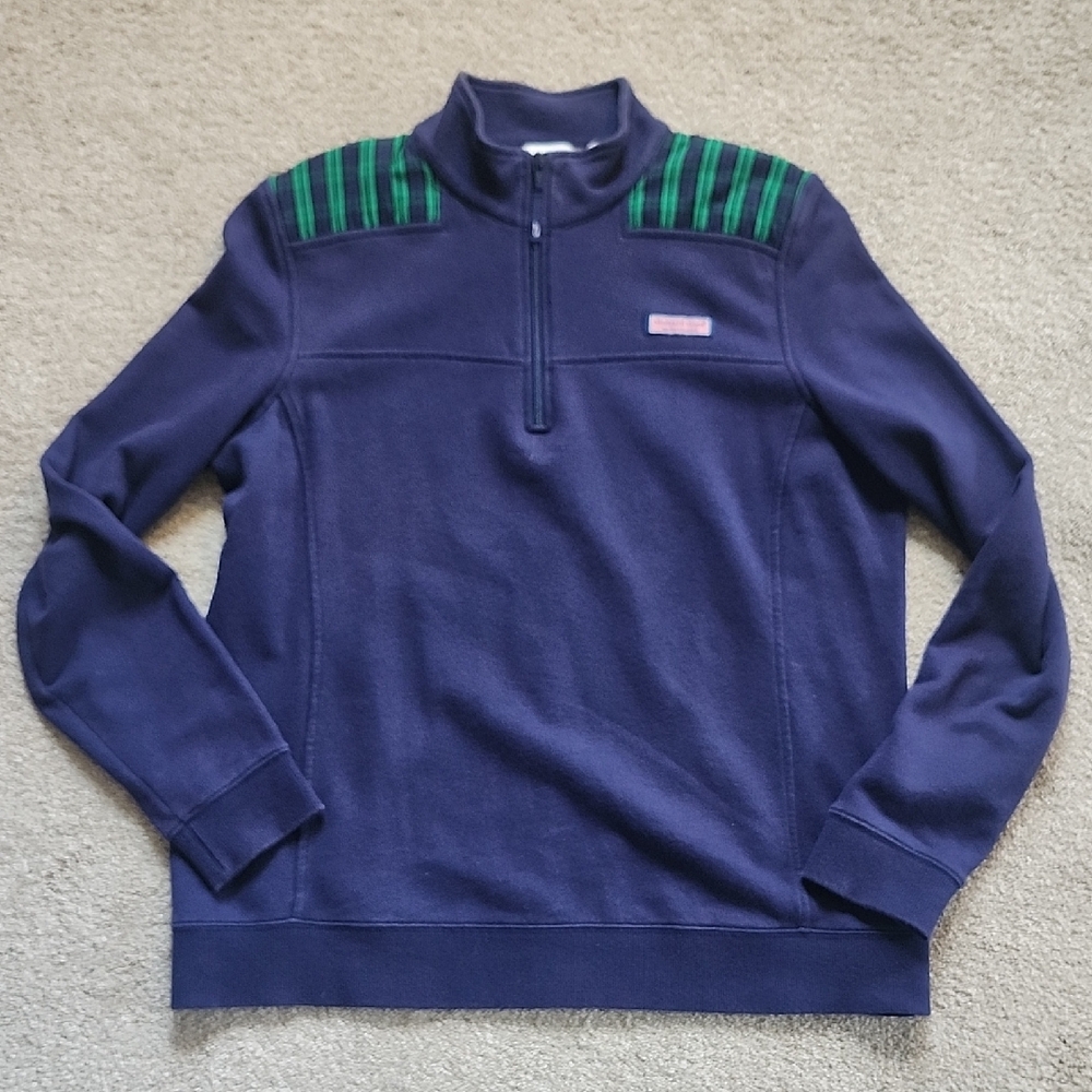 Vineyard Vines Navy and Green Shep Shirt